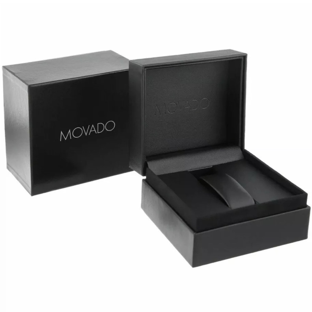 New Movado Men’s Juro Stainless Steel Black Dial Watch 0607442 - Picture 3 of 3